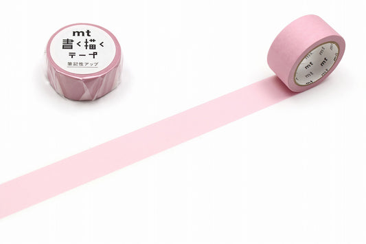 mt Kaku Kaku Write And Draw Washi Tape — Pastel Pink — roll front