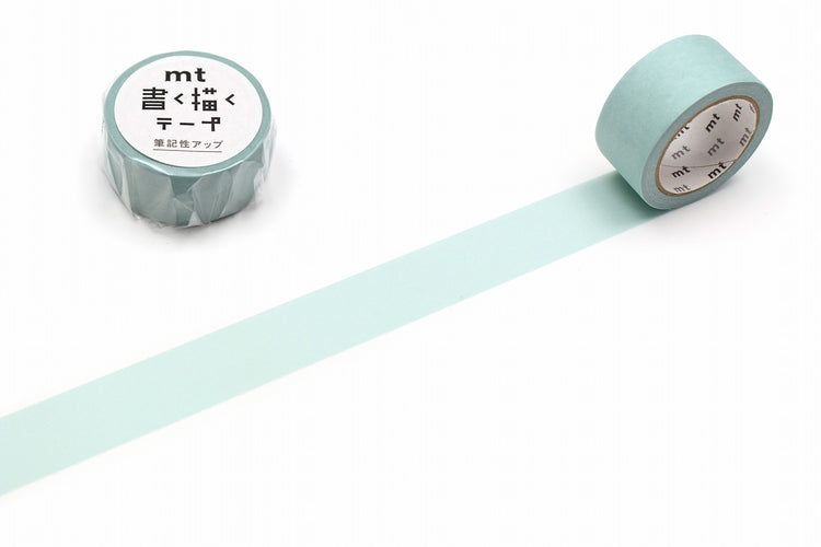 mt Kaku Kaku Write And Draw Washi Tape — Pastel Green — roll front