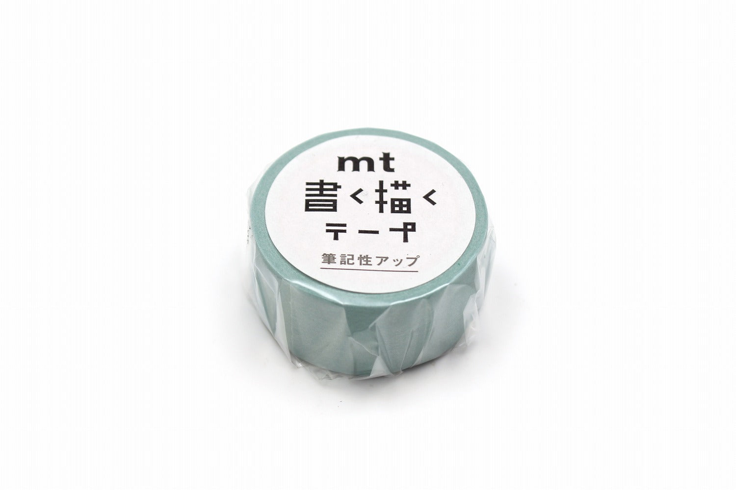 mt Kaku Kaku Write And Draw Washi Tape — Pastel Green — rolled out on paper