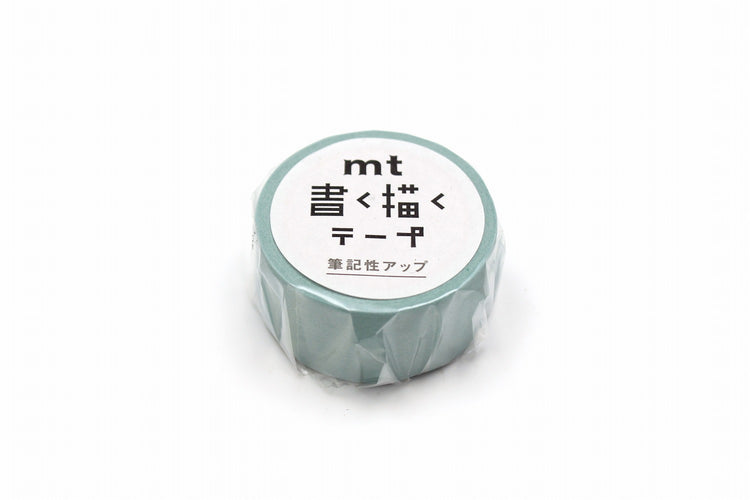 mt Kaku Kaku Write And Draw Washi Tape — Pastel Green — rolled out on paper