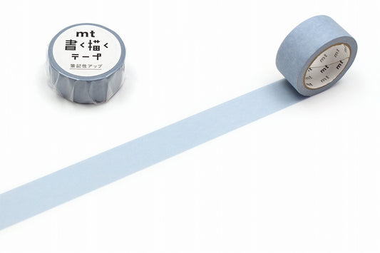 mt Kaku Kaku Write And Draw Washi Tape — Dull Blue — roll front