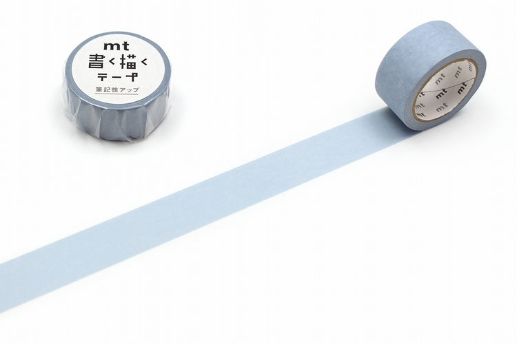 mt Kaku Kaku Write And Draw Washi Tape — Dull Blue — roll front