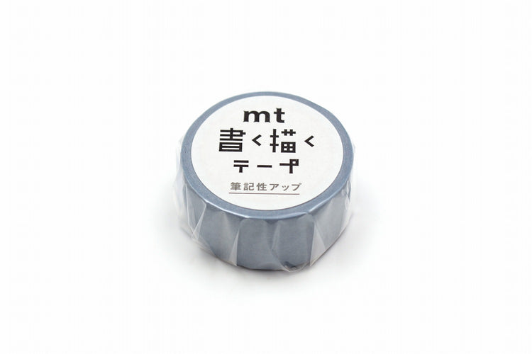 mt Kaku Kaku Write And Draw Washi Tape — Dull Blue — rolled out on paper