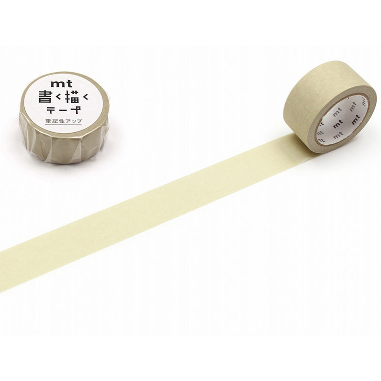 mt Kaku Kaku Write And Draw Washi Tape — Dull Yellow — roll front