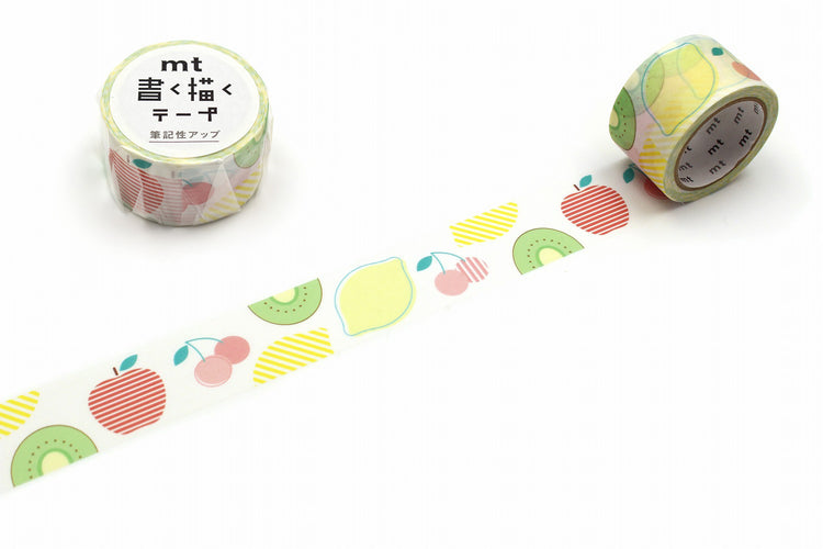 mt Kaku Kaku Write And Draw Washi Tape — Seasonal Fruits — roll front