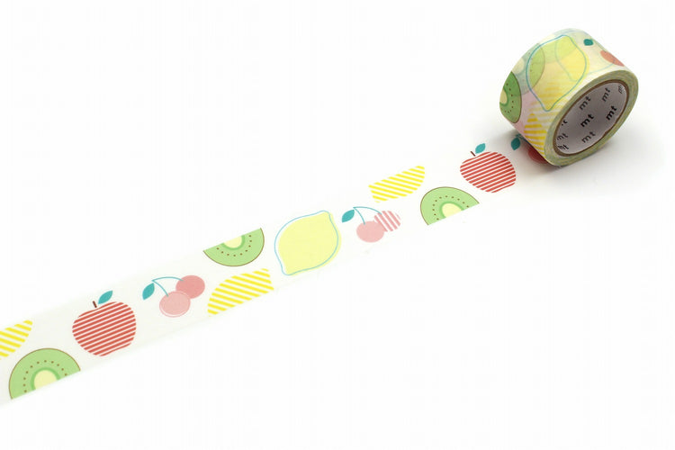 mt Kaku Kaku Write And Draw Washi Tape — Seasonal Fruits — pattern detail