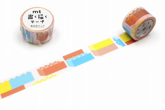 mt Kaku Kaku Write And Draw Washi Tape — Blocks — roll front