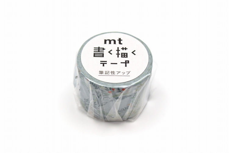 mt Kaku Kaku Write And Draw Washi Tape — Plants — rolled out on paper