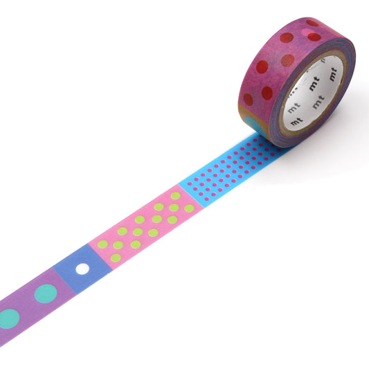 mt x Kapitza Washi Tape — Polka Dot Vivid — roll front
