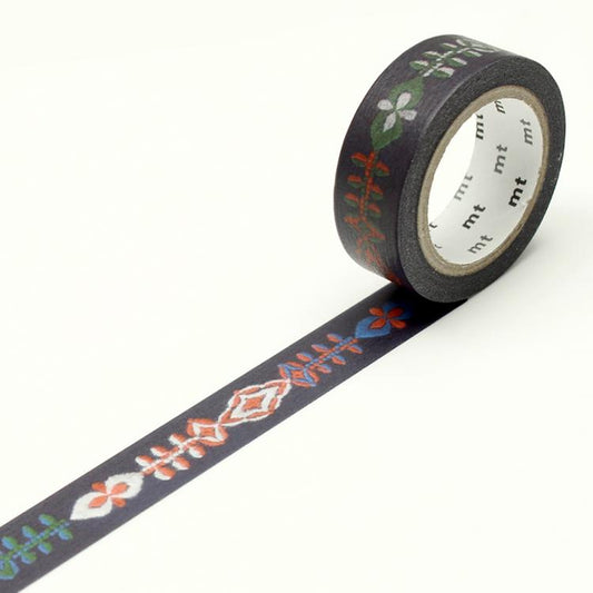 mt x Mina Perhonen Washi Tape — Petal Flame — roll front