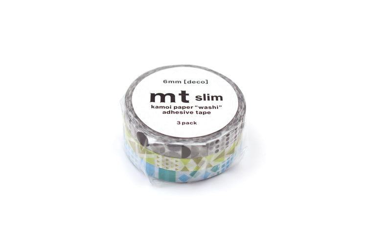 mt Slim Deco Washi Tape — Geometric — with packaging