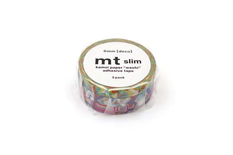 mt Slim Deco Washi Tape — Retro — rolled out on paper