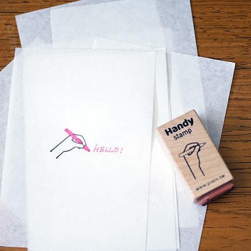 Plain Stationery Handy Stamp (E) — flat lay