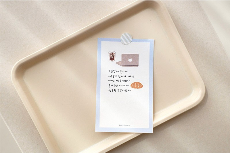 Suatelier Sticker — Plain.71 — applied in a journal