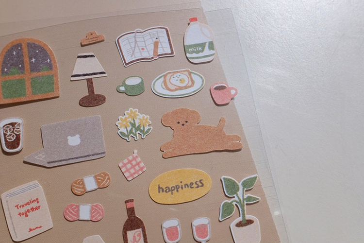Suatelier Sticker — Small Happiness — flat lay