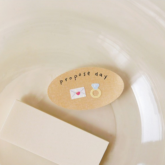 Suatelier Sticker Mini Series Deco.12 — Wedding — applied in a journal