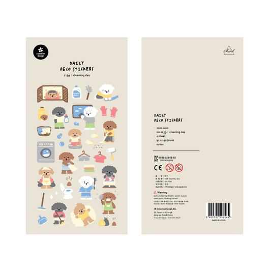 Suatelier Daily Deco Sticker — Cleaning Day — sheet front