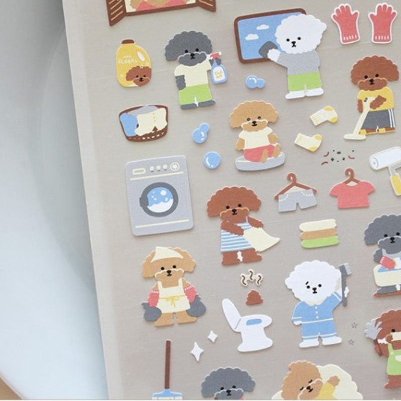 Suatelier Daily Deco Sticker — Cleaning Day — flat lay