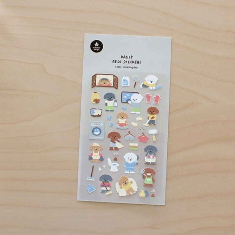 Suatelier Daily Deco Sticker — Cleaning Day — sticker detail