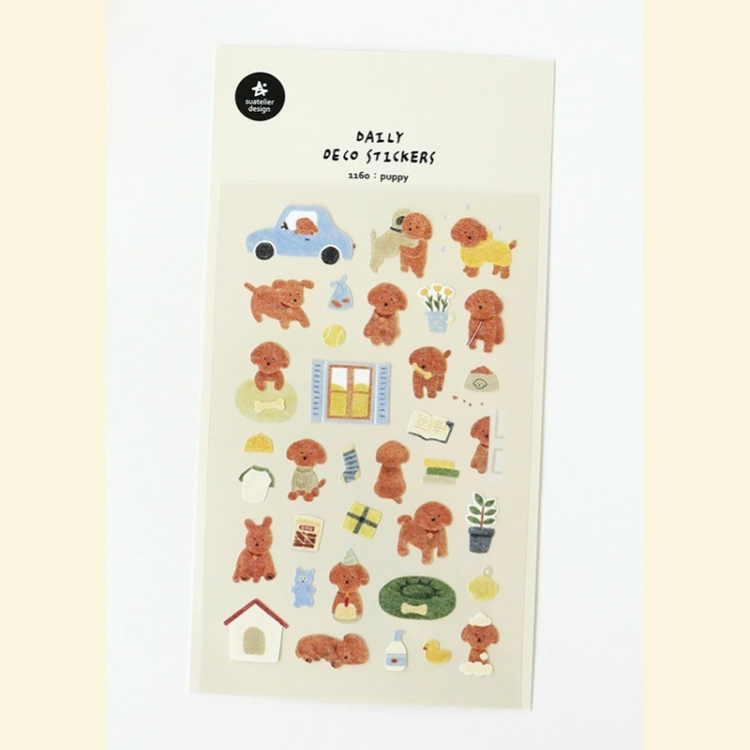 Suatelier Daily Deco Sticker — Puppy — sheet front