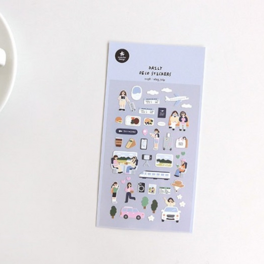 Suatelier Daily Deco Sticker — Vlog Trip — sticker detail