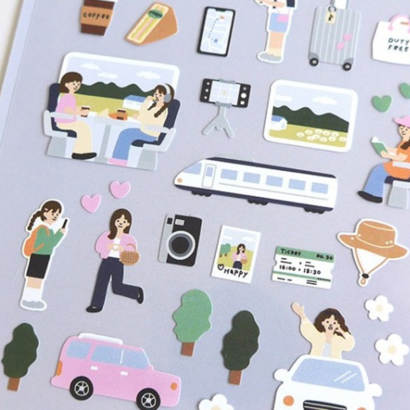 Suatelier Daily Deco Sticker — Vlog Trip — with packaging
