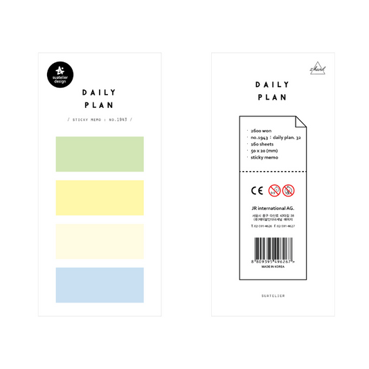 Suatelier Sticky Memo — Daily Plan 32 — front view