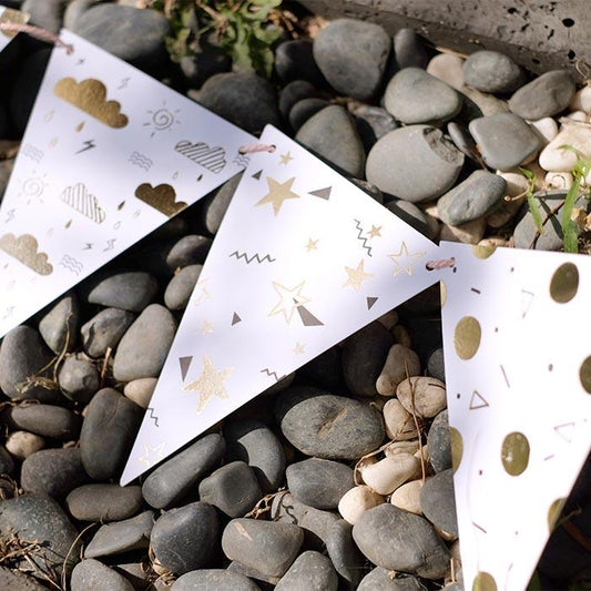 D'Won Bunting — Metallic Foil Flag — front view