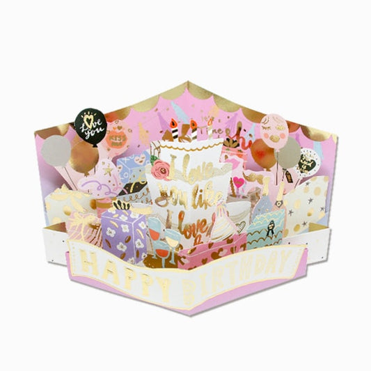 D'Won 3D Pop Up Birthday Card — I Love You Like I Love Cake — closed card