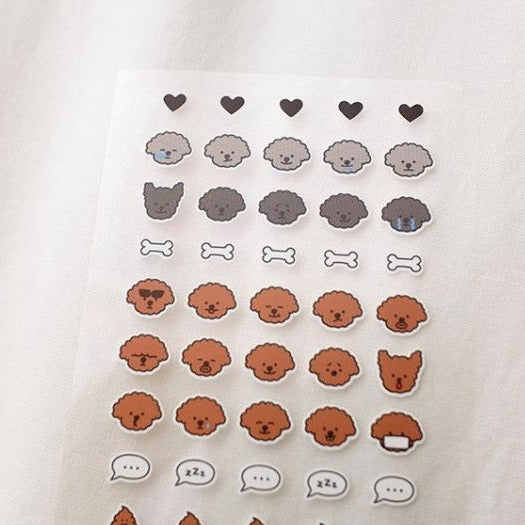 Suatelier Sticker — Deco.10 (Puppy) — applied in a journal