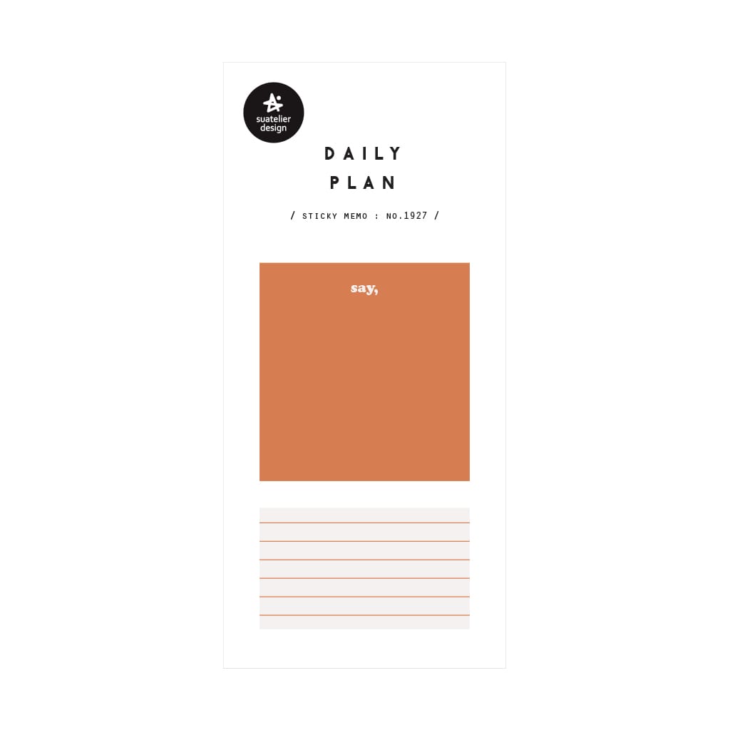 Suatelier Daily Plan 21 Sticky Memo — detail view