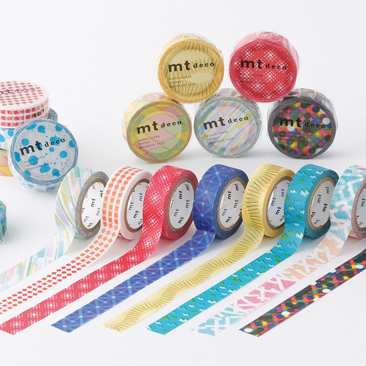 mt Deco Washi Tape — Light — rolled out on paper