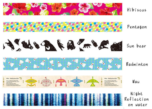 mt Expo KL Limited Edition Washi Tape — Badminton — pattern detail