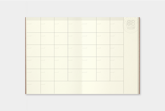 Traveler's Notebook Refill 006 (Passport Size) — Monthly Diary — in use