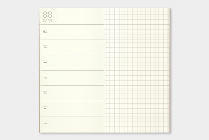 Traveler's Notebook Refill 019 (Regular Size) — Weekly Diary + Memo — in use