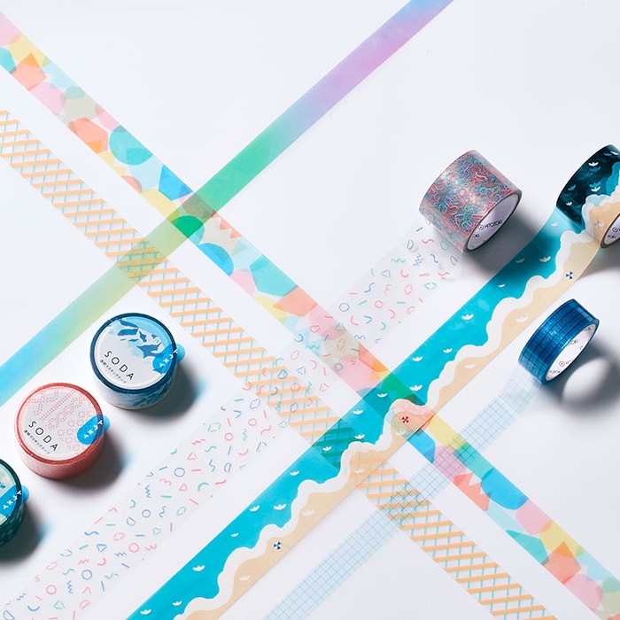 Hitotoki Soda Transparent Masking Tape (Cubic Rice Crackers)