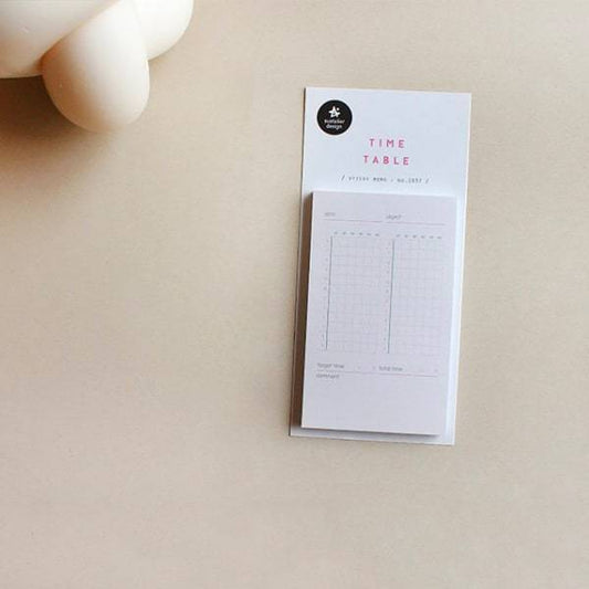 Suatelier Sticky Memo Time Table — front view