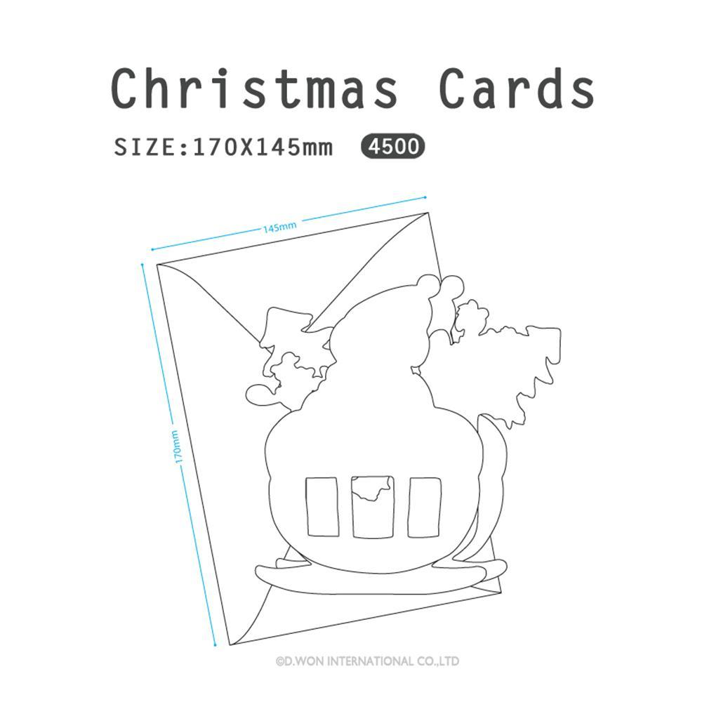 D'Won 3D Pop Up Christmas Card — Santa On Ski — card open showing design