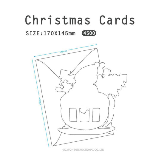 D'Won 3D Pop Up Christmas Card — Santa On Ski — card open showing design