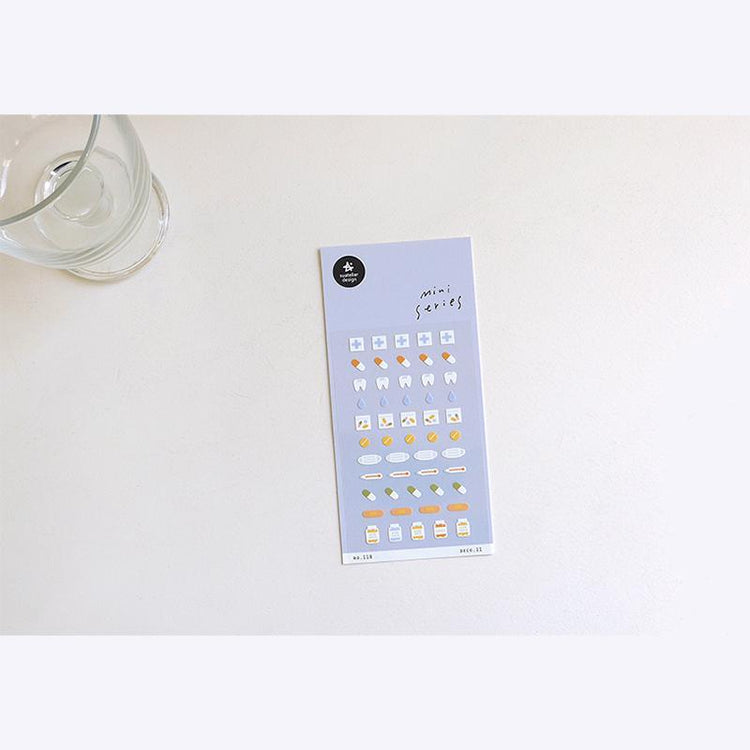 Suatelier Sticker — Deco.11 Health Mini Series — applied in a journal