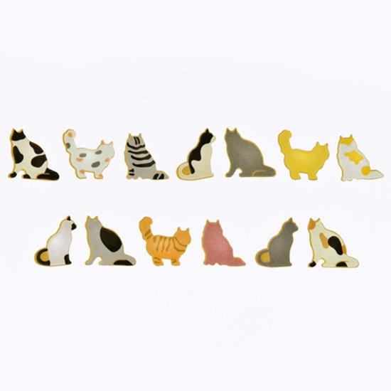Bande Washi Roll Sticker Cat Shaped Cookie — applied in a journal