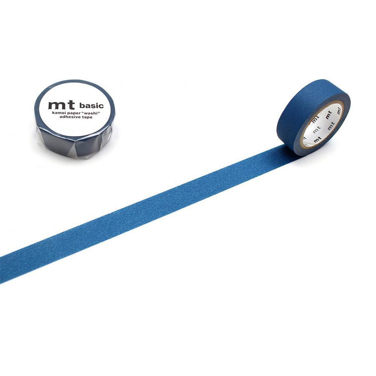mt Basic Washi Tape — Matte Duck Blue 7m — roll front
