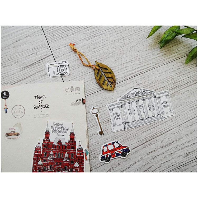 Suatelier Travel Luggage Sticker Pack — Some Place — sticker detail