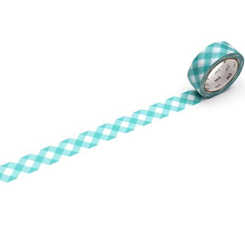 mt Deco Washi Tape — Thick Green Checkered — roll front