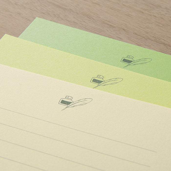 Midori Letter Set Gift Color — Green — with packaging