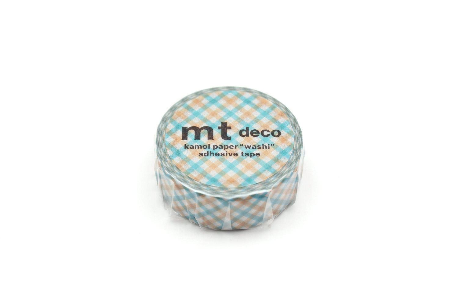 mt Deco Washi Tape — Overlapping Orange Checkered — pattern detail