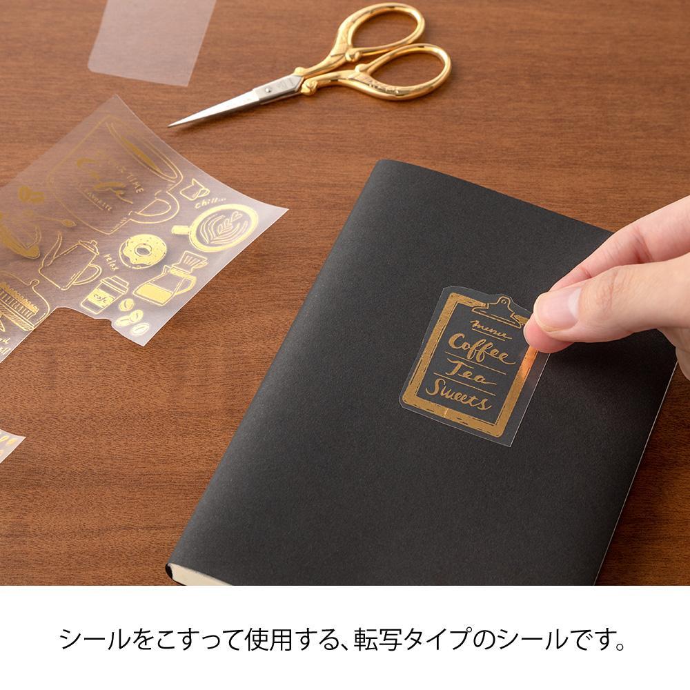 Midori Foil Transfer Sticker — Coffee — with packaging