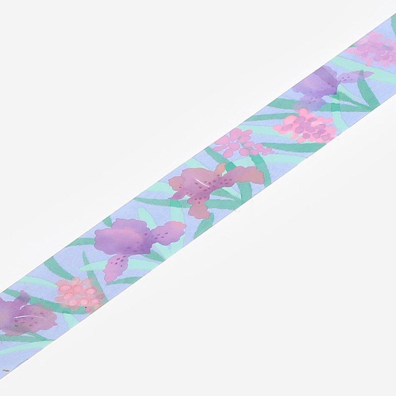 BGM Clear Tape — Iris — rolled out on paper
