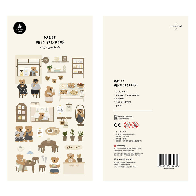 Suatelier Sticker — Ggumi Cafe — sheet front