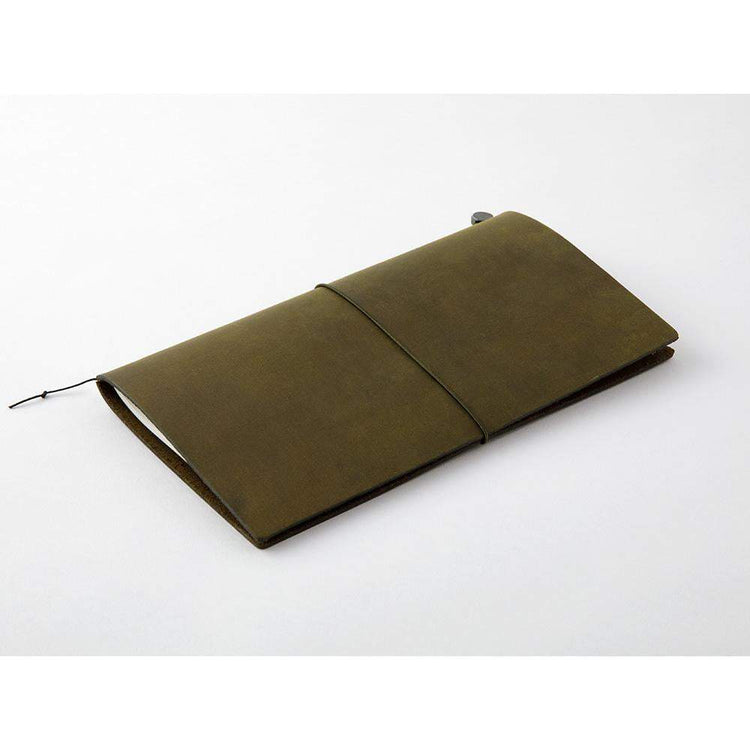 Traveler's Notebook Starter Kit (Regular Size) — Olive — in use
